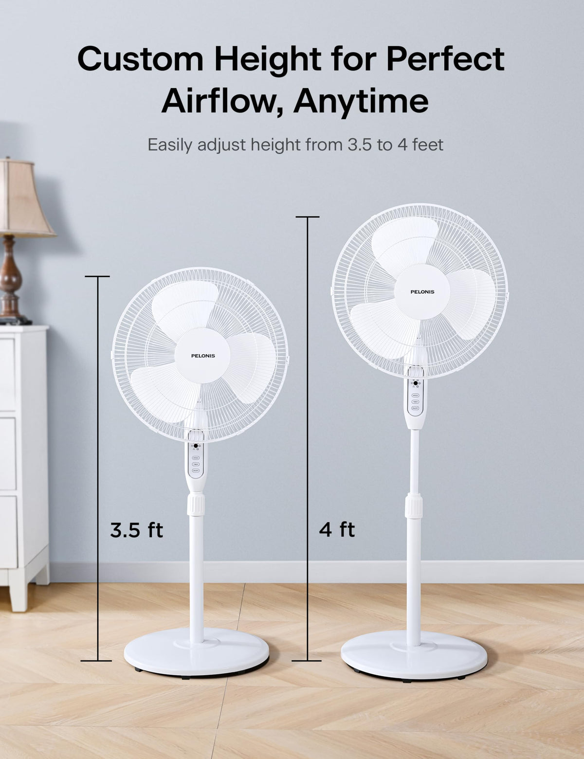 16" Adjustable Oscillating Pedestal Fan with Remote M423166