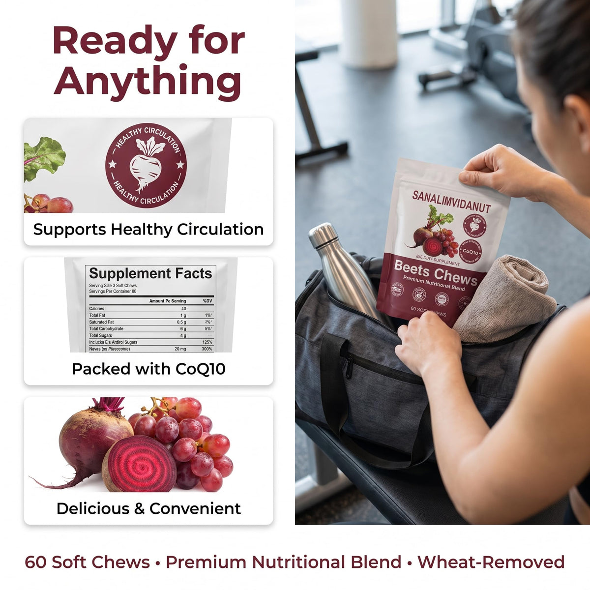 Beet Root Chews 500mg 60 Chews U69289