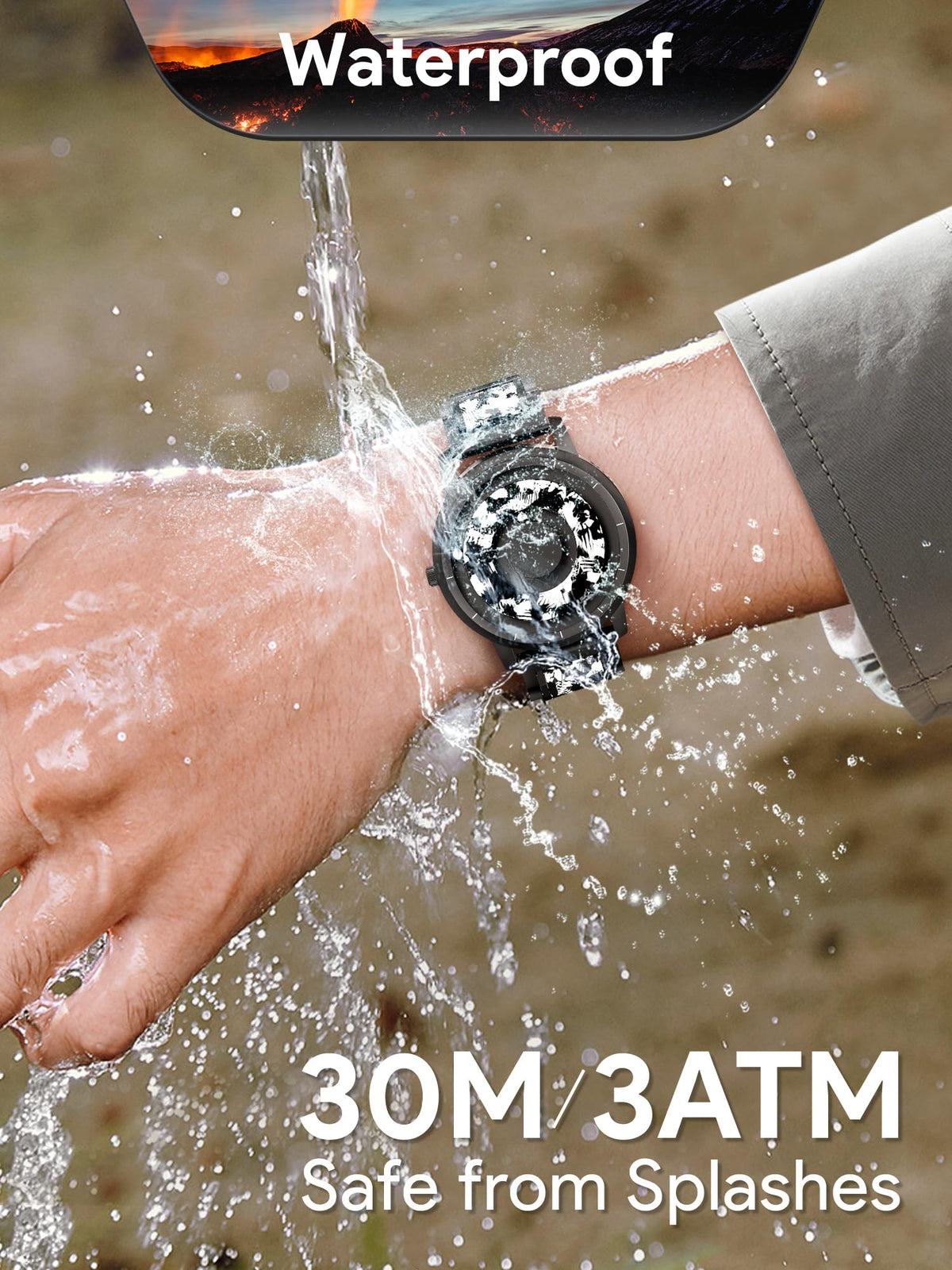 Magnetic Quartz Watch with Stainless Steel Band S986230