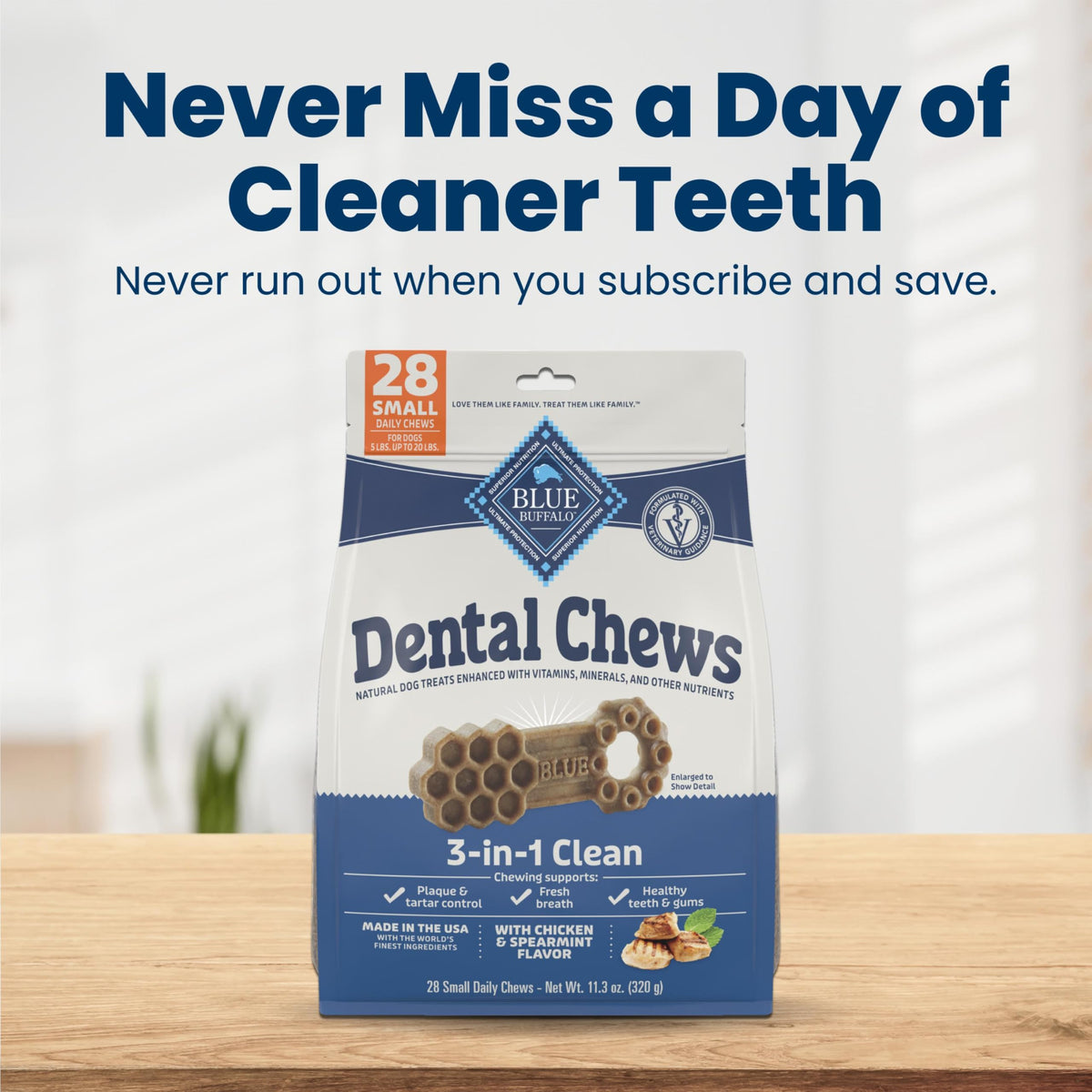 Chicken & Spearmint Small Dental Chews, 11.3 oz, 28 ct Y536508
