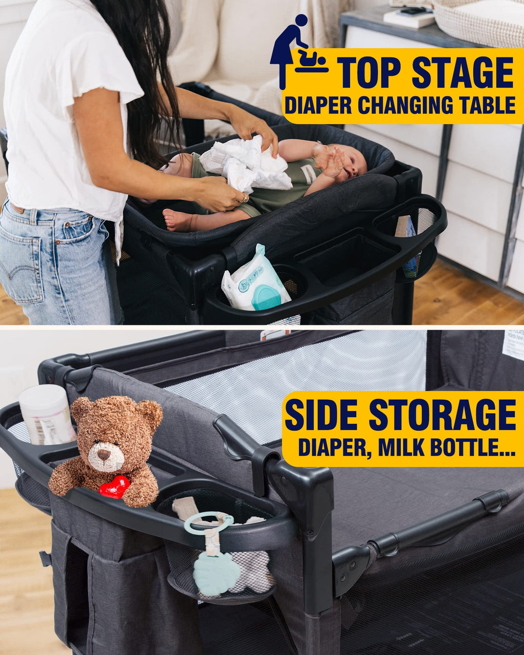 4 in 1 Baby Bassinet Bedside Sleeper Q311