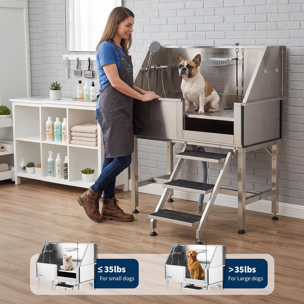 46 Inch Stainless Steel Dog Grooming Tub D49690
