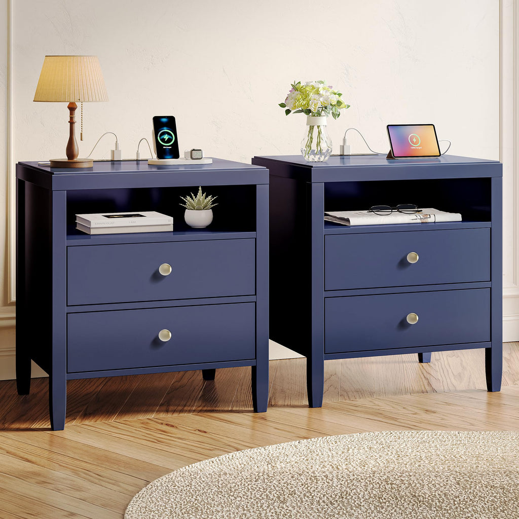 Blue Nightstand Set of 2 V110797
