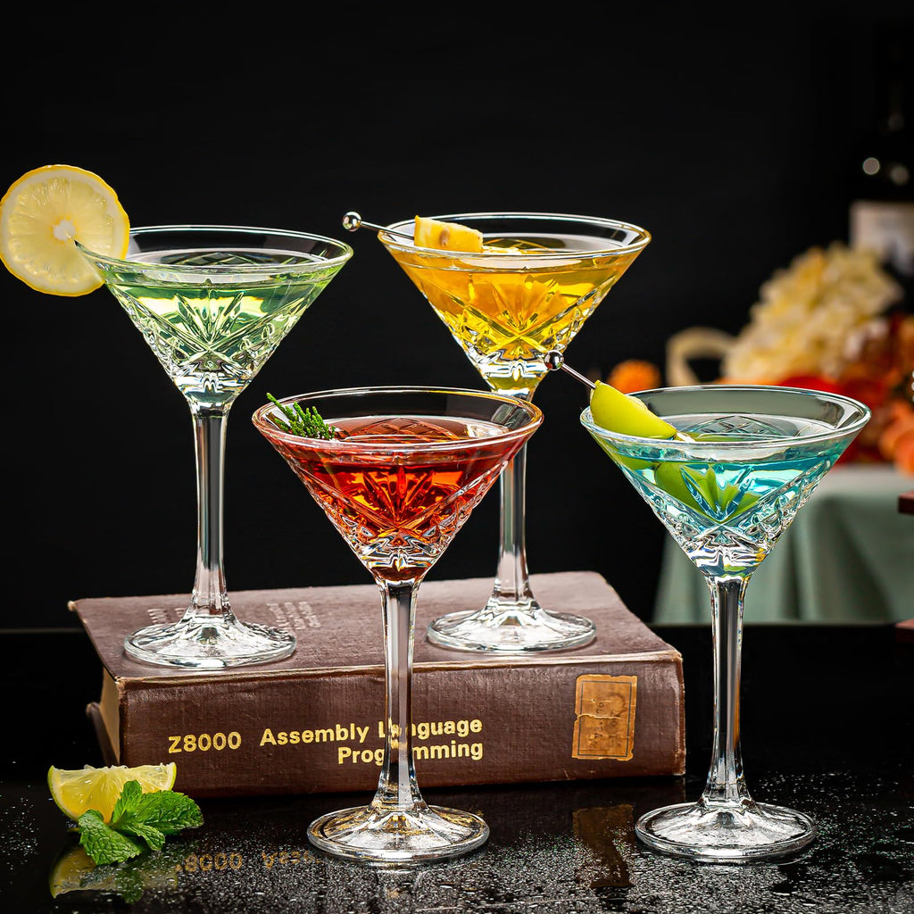 Set of 4 Crystal Stemmed Cocktail Glasses S32235