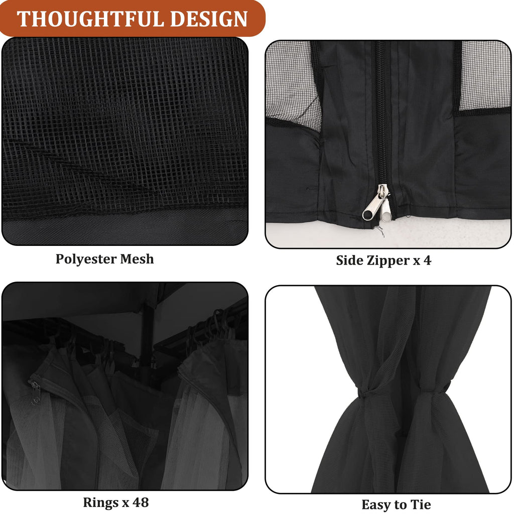 10x12 FT Black Mosquito Netting H987
