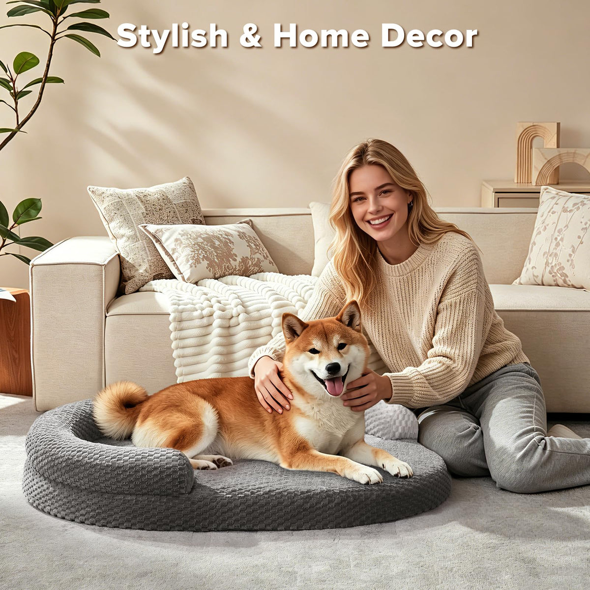 XL Washable Waterproof Orthopedic Dog Bed with Removable Cover D44338