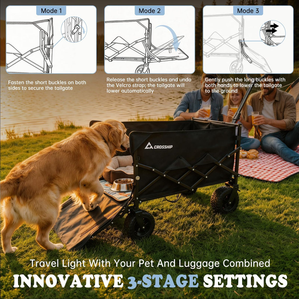Folding Pet Wagon with Pet Pad M5672