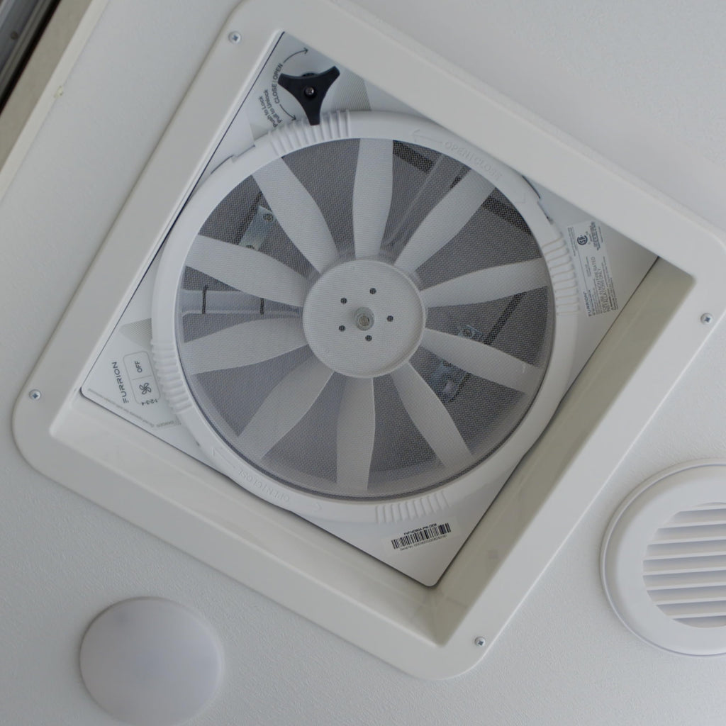 14" RV Rooftop Vent Exhaust Fan with Lid, White J59043