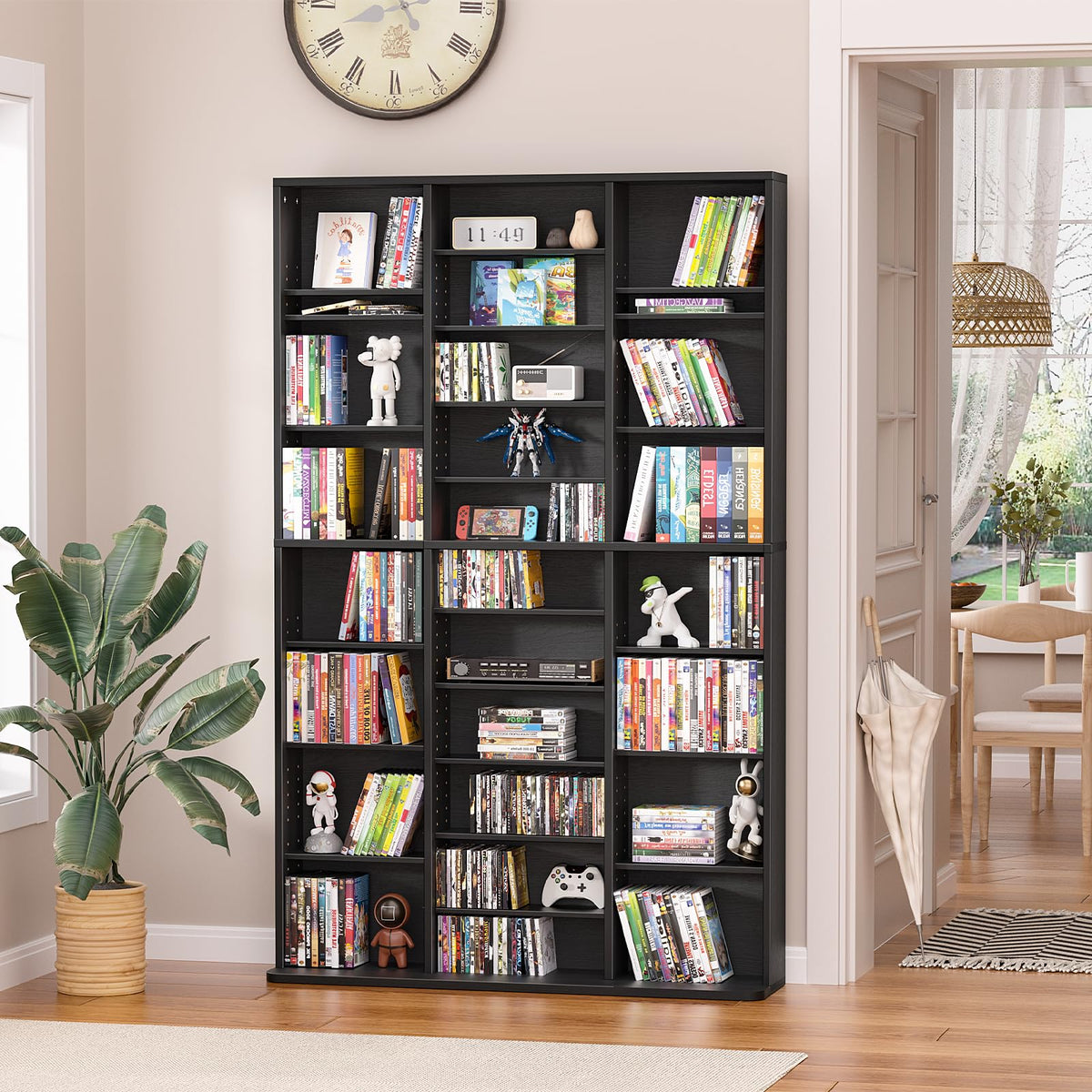 Black 11 Tier Display Cabinet D4770