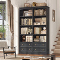 71" Tall Black Bookshelf with 4 Drawers L666378