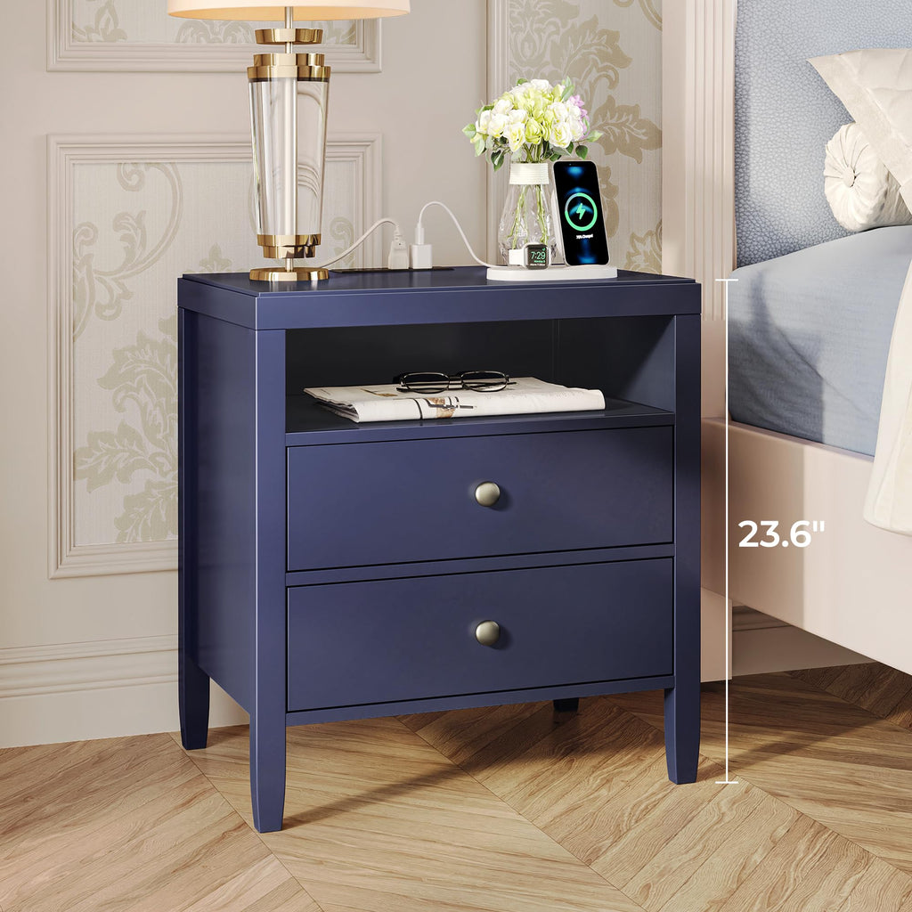 Blue Nightstand Set of 2 V110797