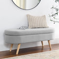 Oval Storage Bench with Rubber Wood Legs A73486
