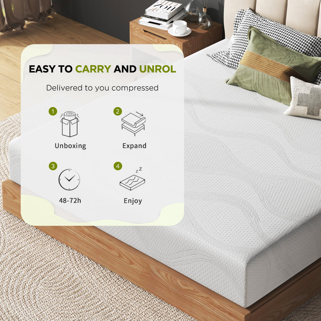 6 Inch Green Tea Gel Memory Foam Mattress F769
