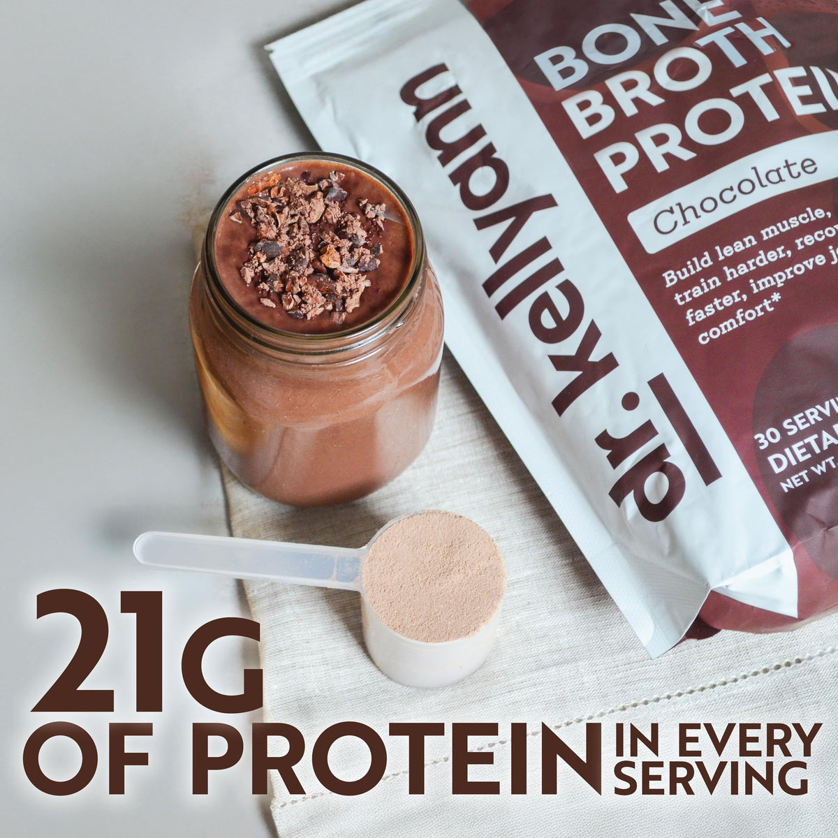 Chocolate Bone Broth Protein Powder 30 Servings A400708