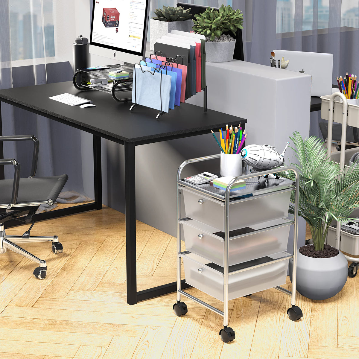 3 Drawers Rolling Utility Cart F786