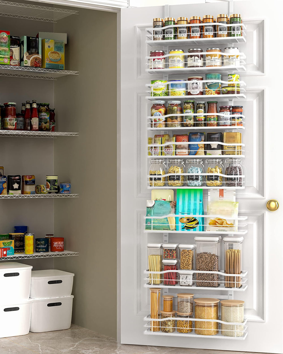 White 9-Tier Over The Door Pantry Organizer M312928