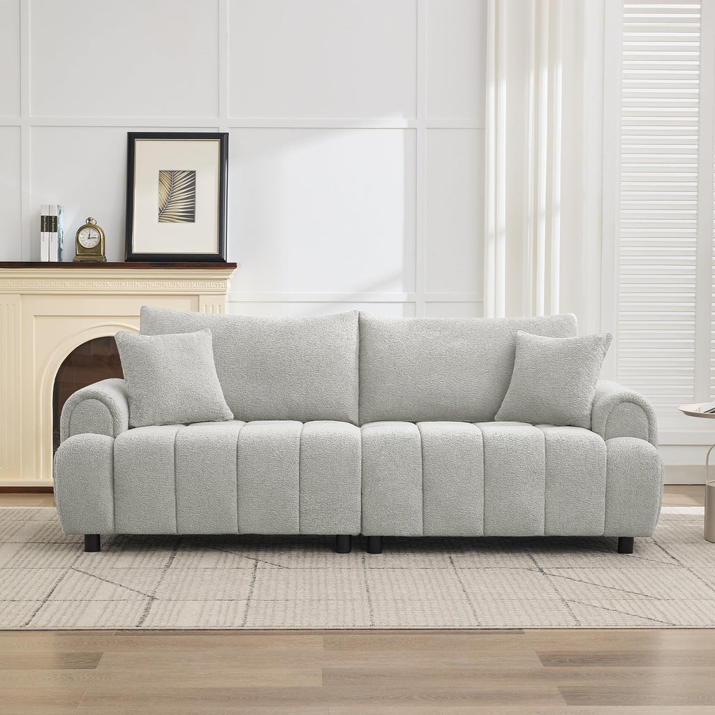 Light Grey Oversized Sherpa Boucle Sofa H920