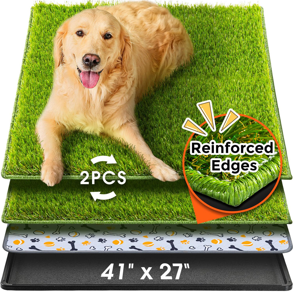 Large Artificial Turf Dog Grass Pad with Tray J8020